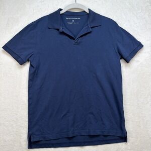 Peter Manning Polo Shirt Mens Small Fit Navy Short Sleeve Stretch Casual